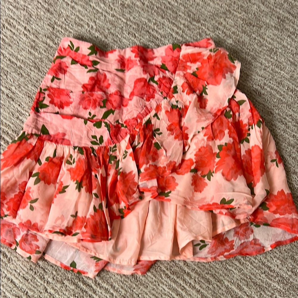 Anthropologie Floral Pink Skirt
